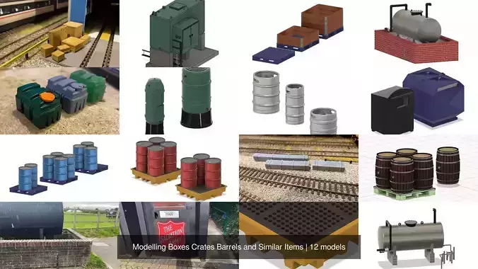 Modelling Boxes Crates Barrels and Similar Items 3D Model Collection