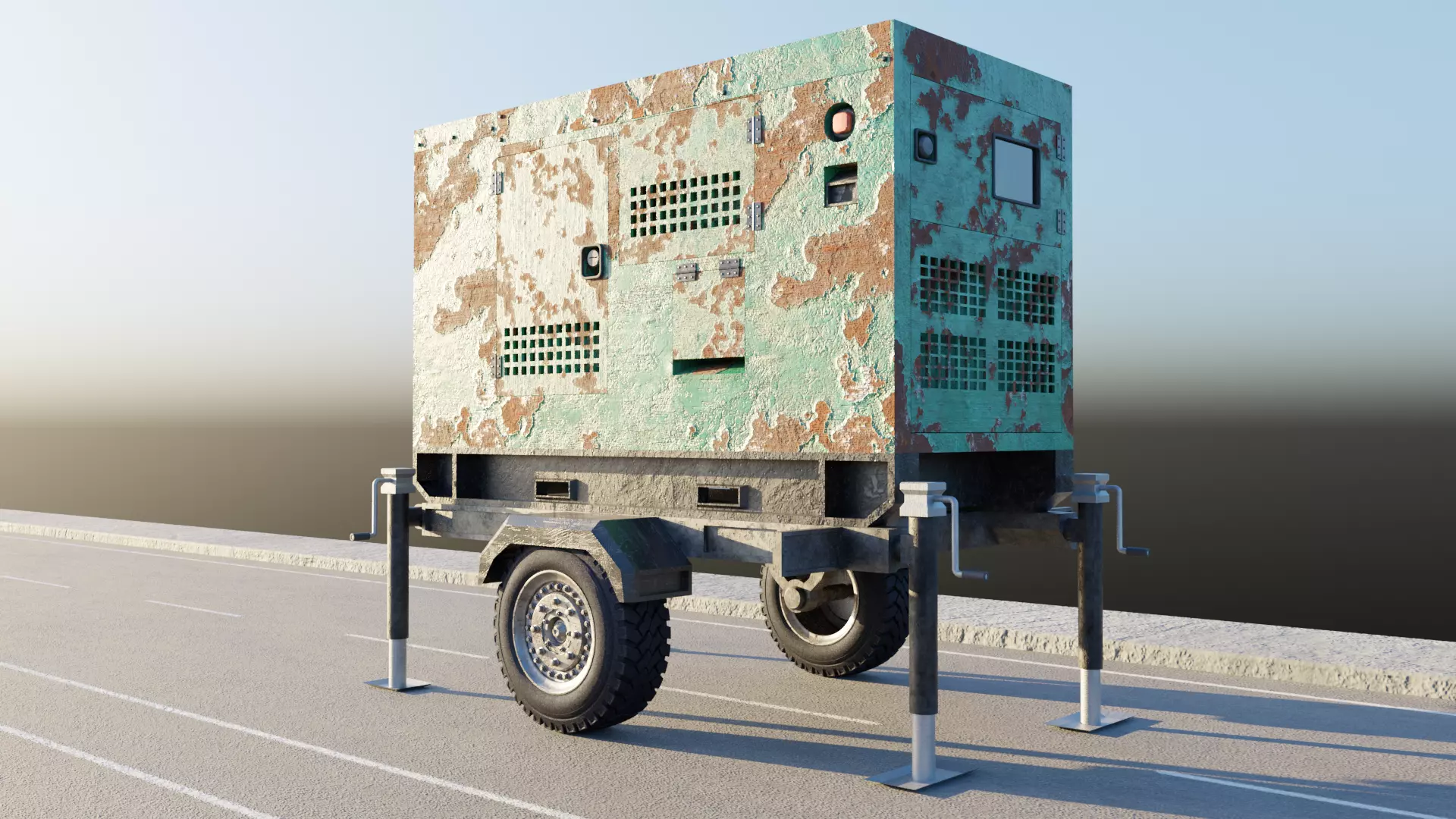 Portable Generator Low-poly 3D model_0