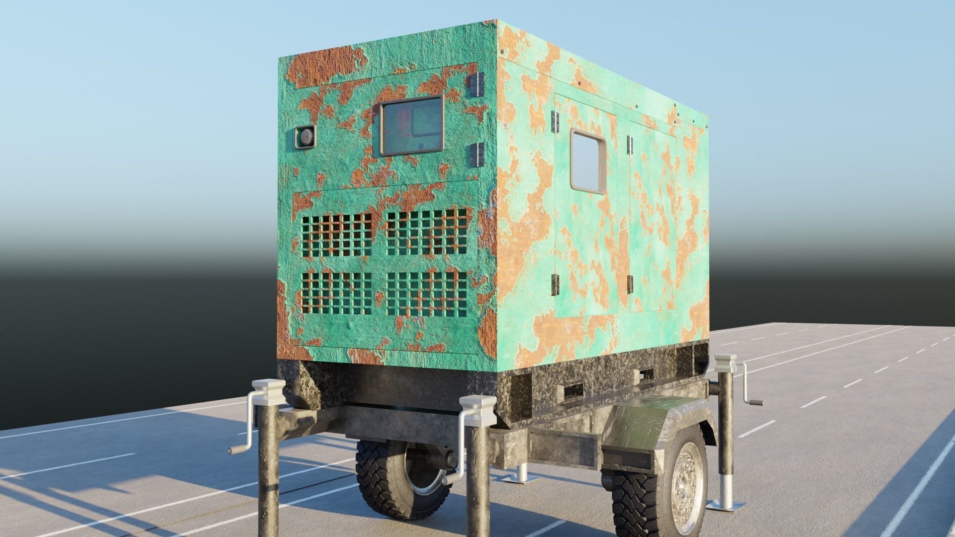 Portable Generator Low-poly 3D model_2