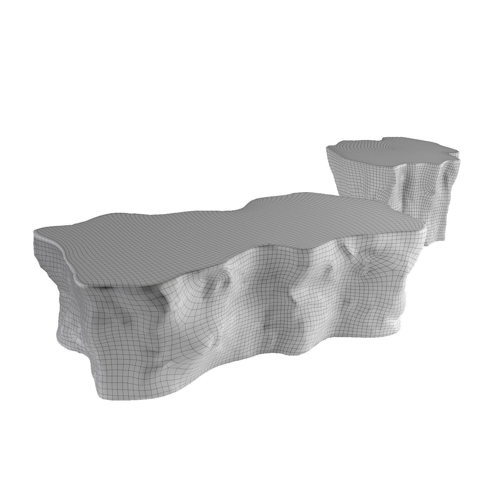 Rough Metal tables Low-poly 3D model_6