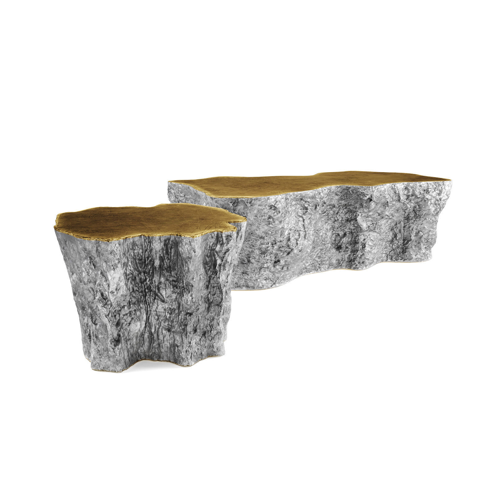 Rough Metal tables Low-poly 3D model_3