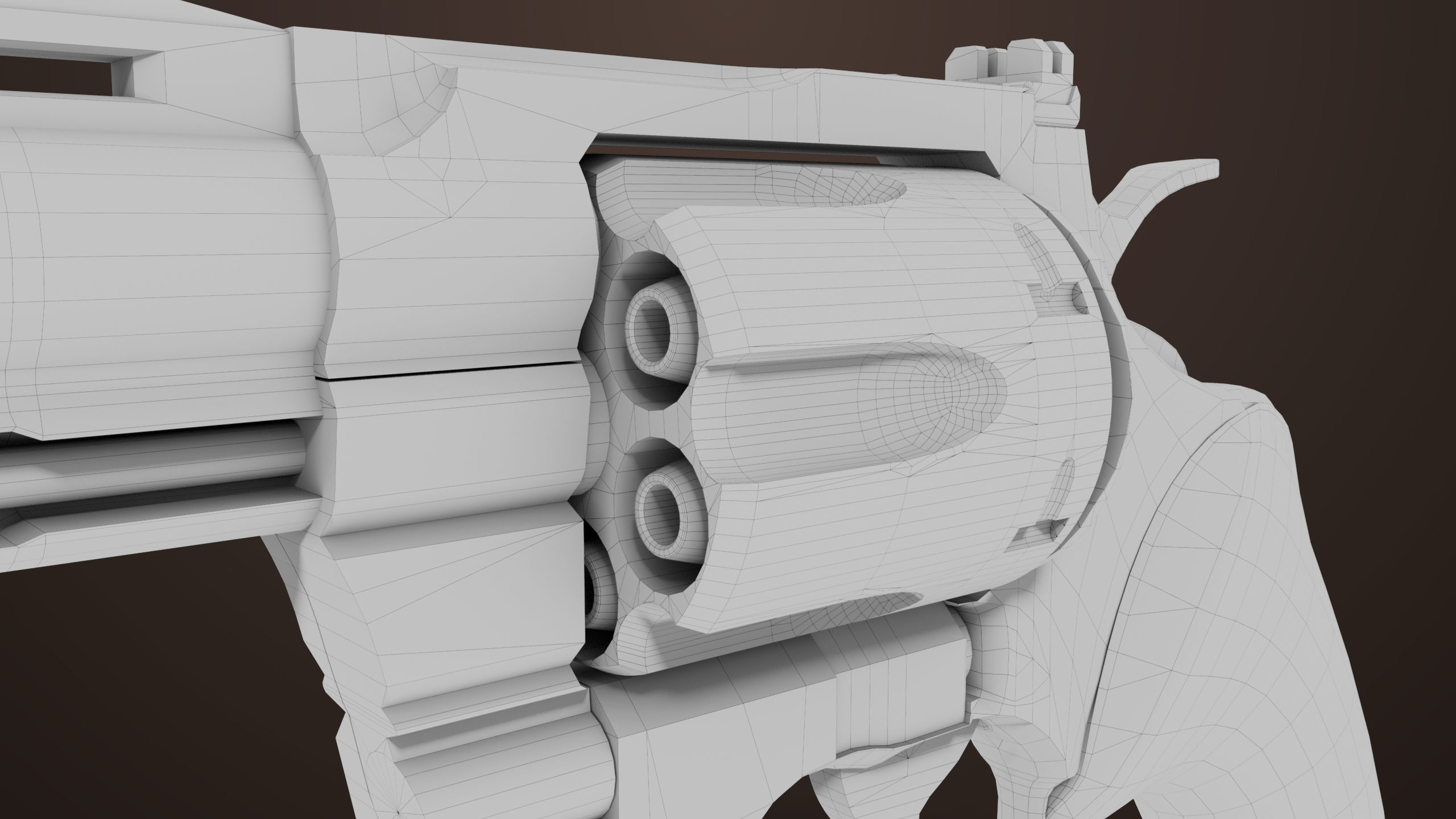 Revolver 05 Small Silver All PBR Unity UE Textures Low-poly 3D model_22