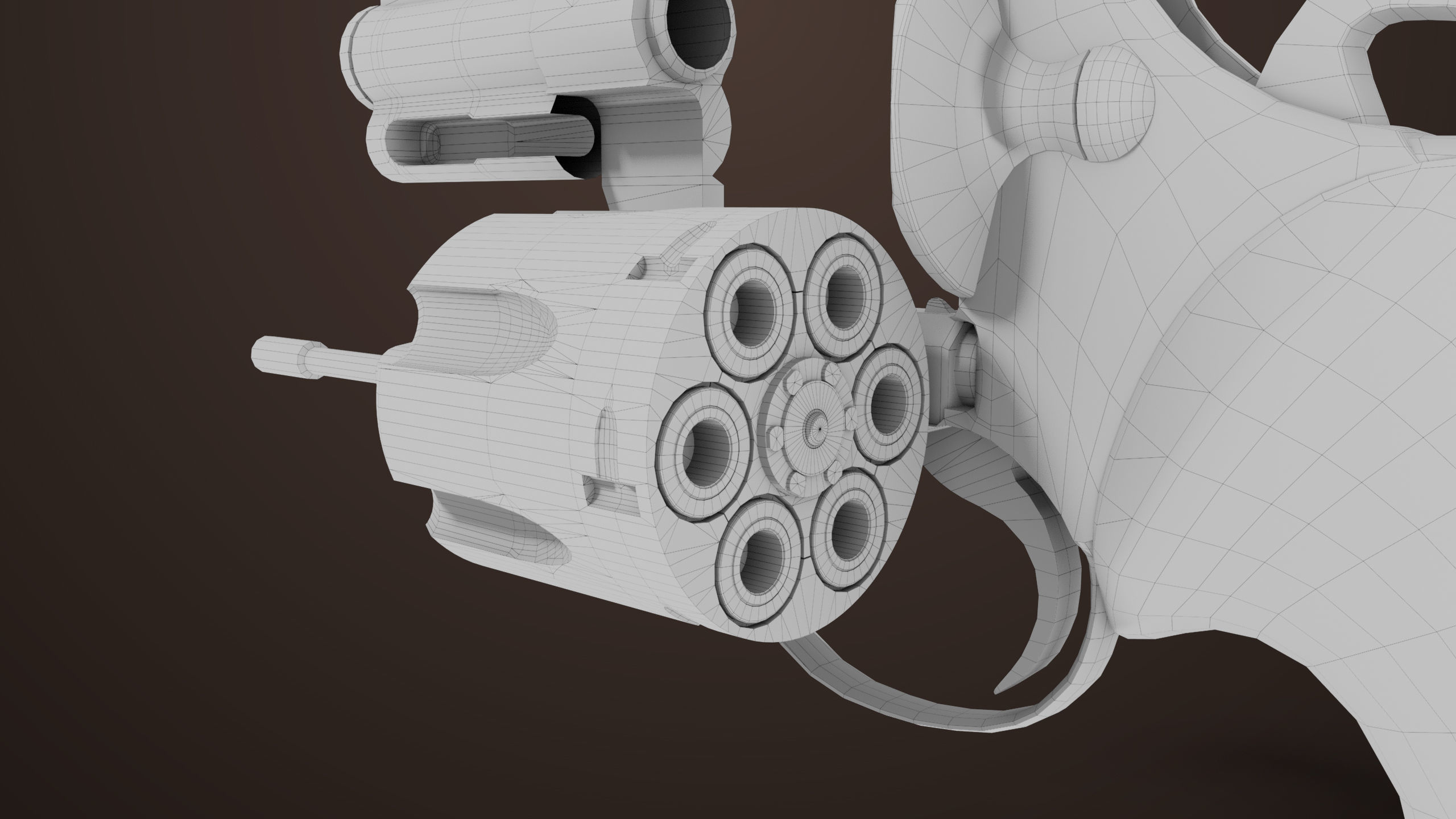 Revolver 05 Small Silver All PBR Unity UE Textures Low-poly 3D model_20