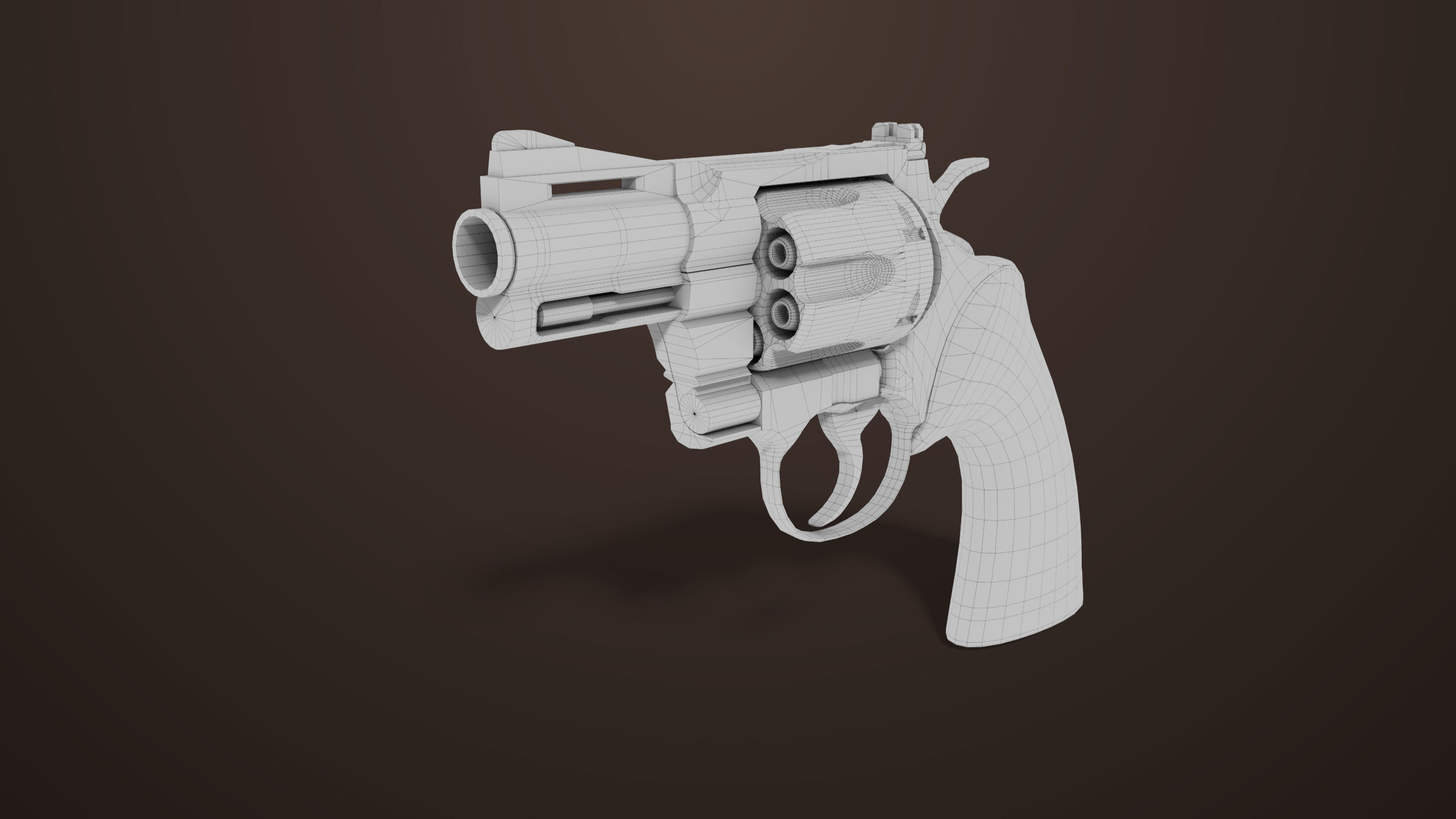 Revolver 05 Small Silver All PBR Unity UE Textures Low-poly 3D model_16