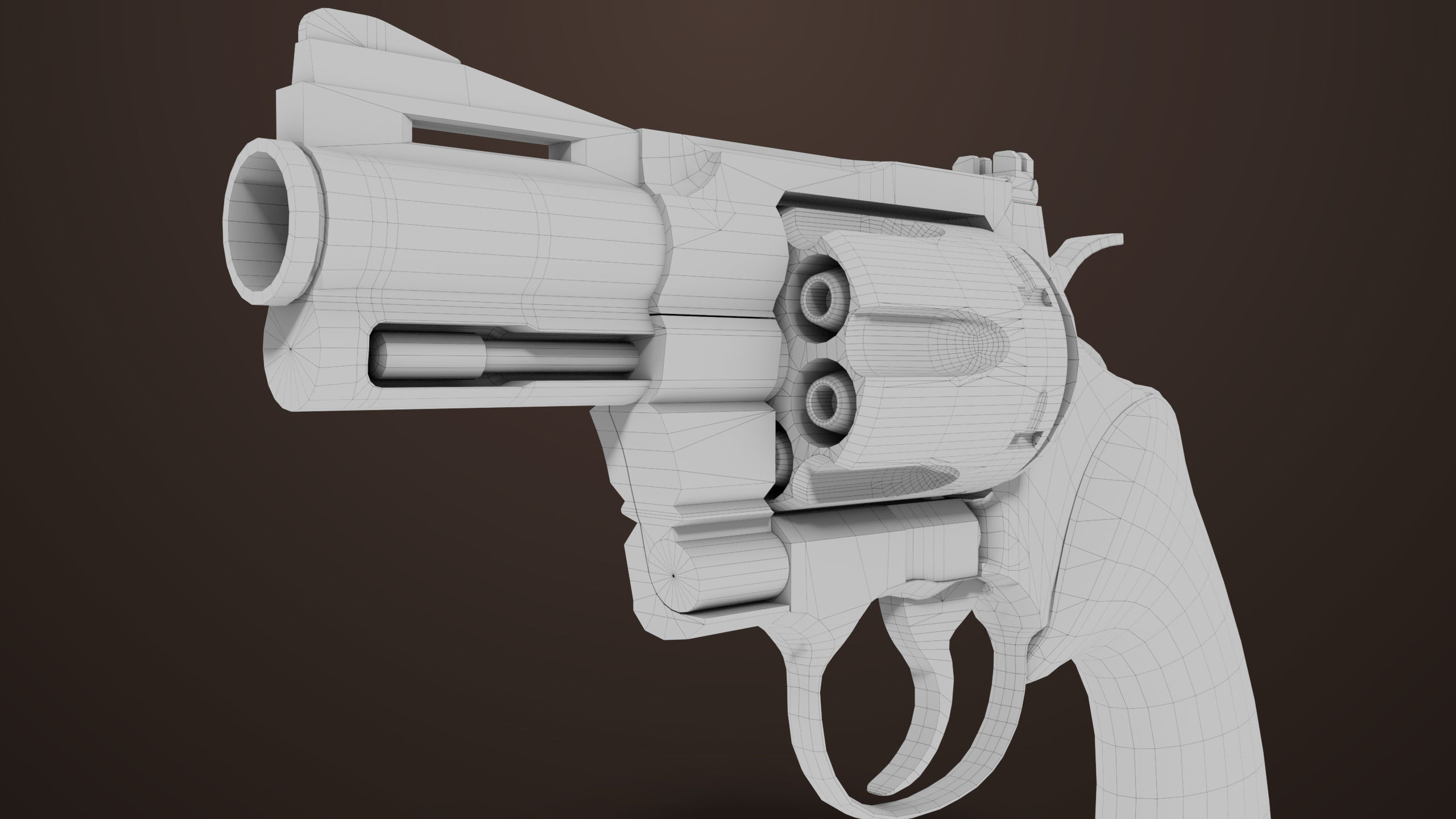 Revolver 05 Small Silver All PBR Unity UE Textures Low-poly 3D model_21