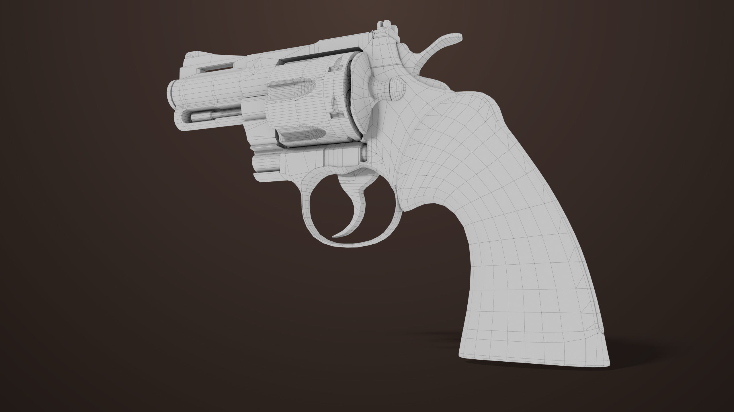 Revolver 05 Small Silver All PBR Unity UE Textures Low-poly 3D model_27