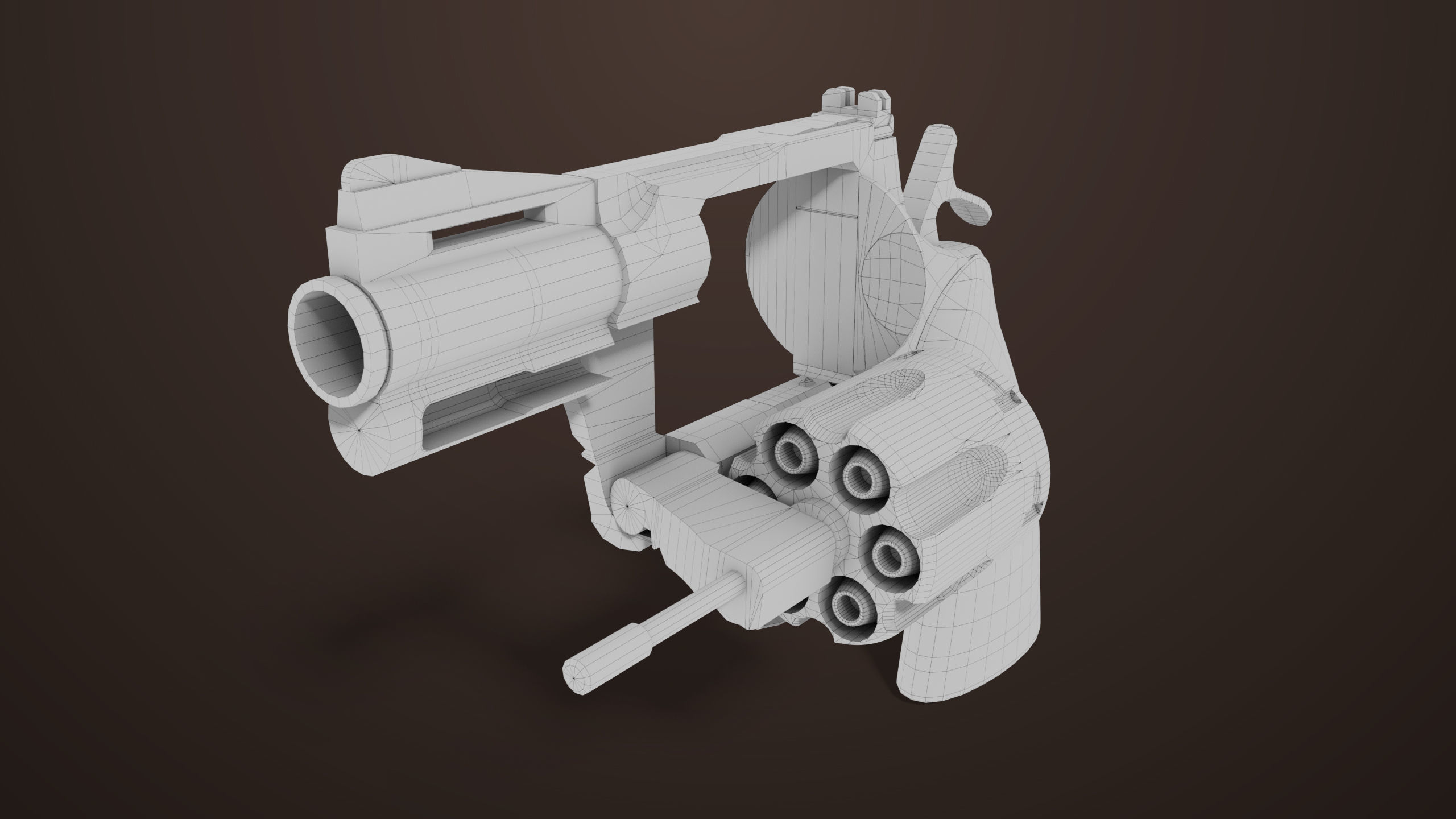 Revolver 05 Small Silver All PBR Unity UE Textures Low-poly 3D model_18