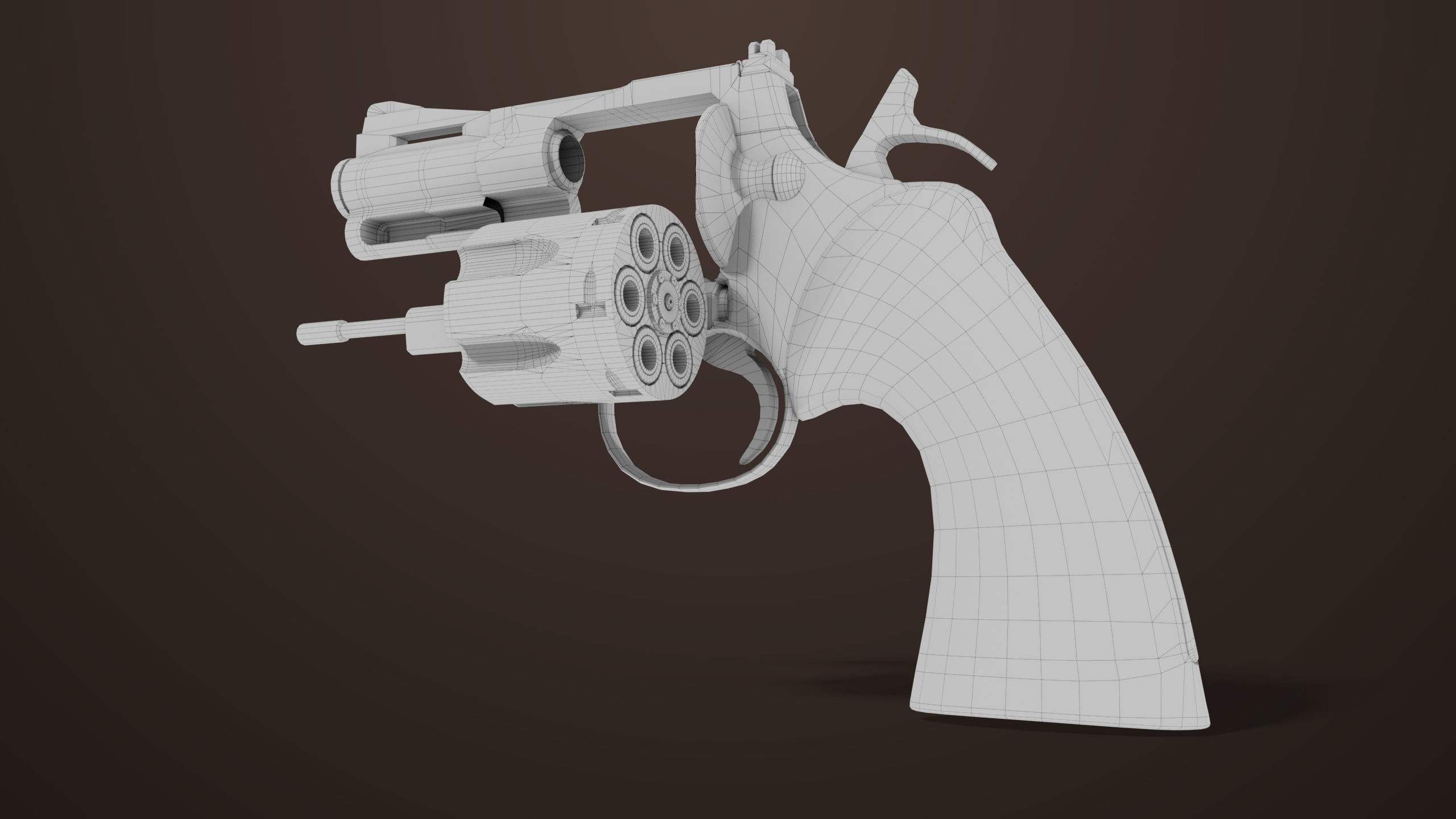Revolver 05 Small Silver All PBR Unity UE Textures Low-poly 3D model_17
