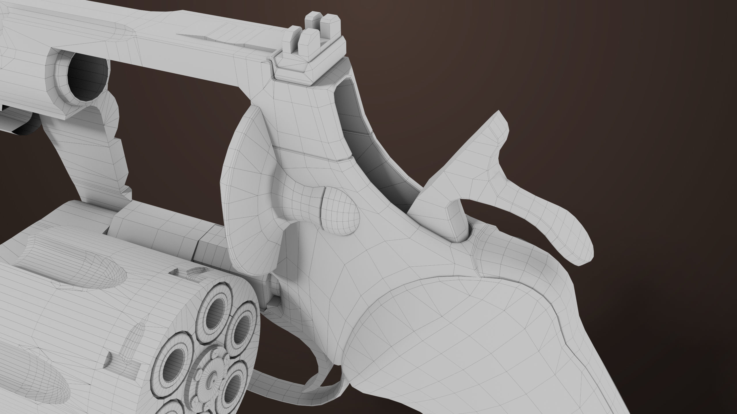 Revolver 05 Small Silver All PBR Unity UE Textures Low-poly 3D model_28