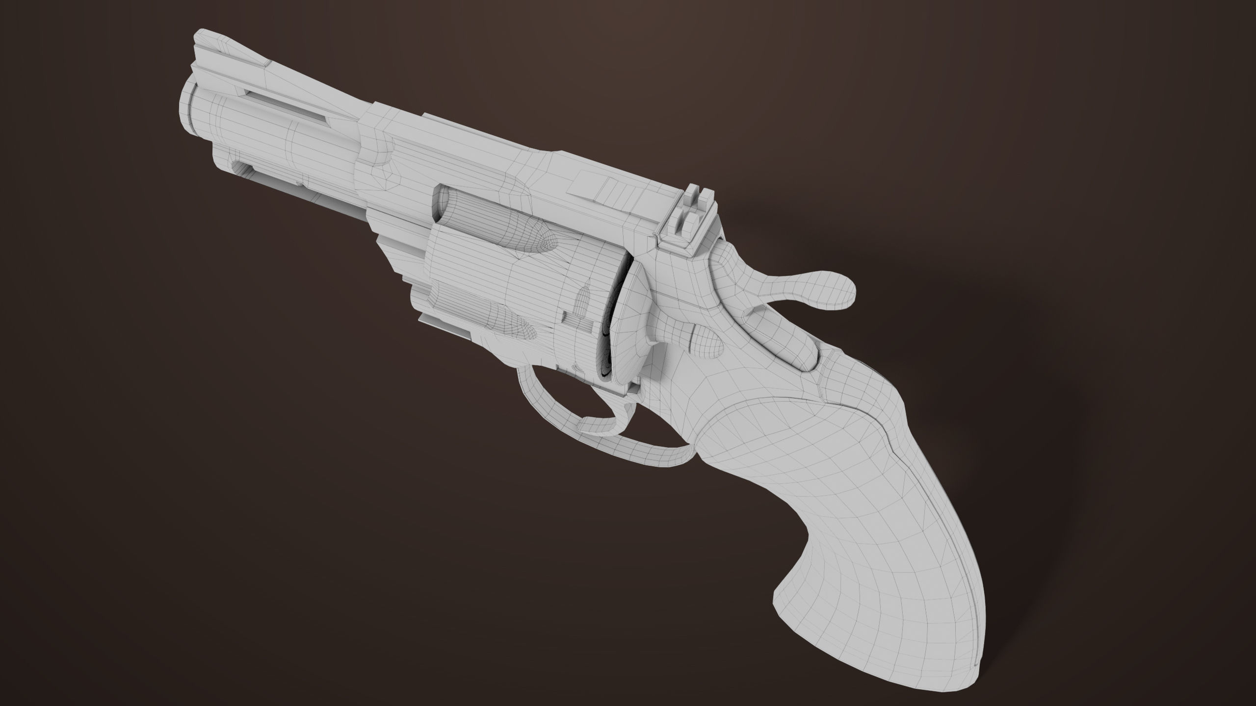 Revolver 05 Small Silver All PBR Unity UE Textures Low-poly 3D model_26