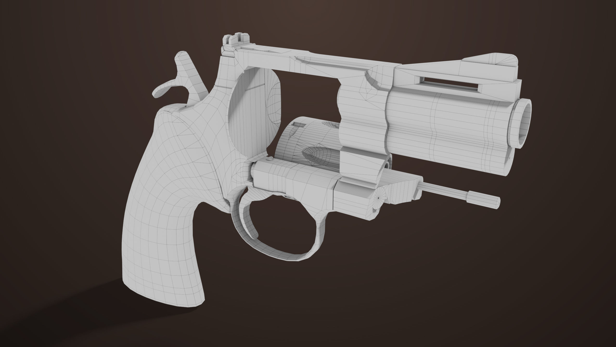 Revolver 05 Small Silver All PBR Unity UE Textures Low-poly 3D model_30