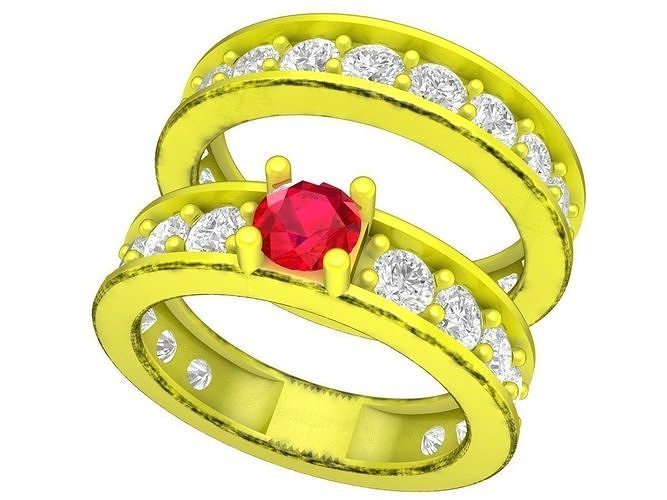 6705 set enternity diamond women fashion ring 3D print model