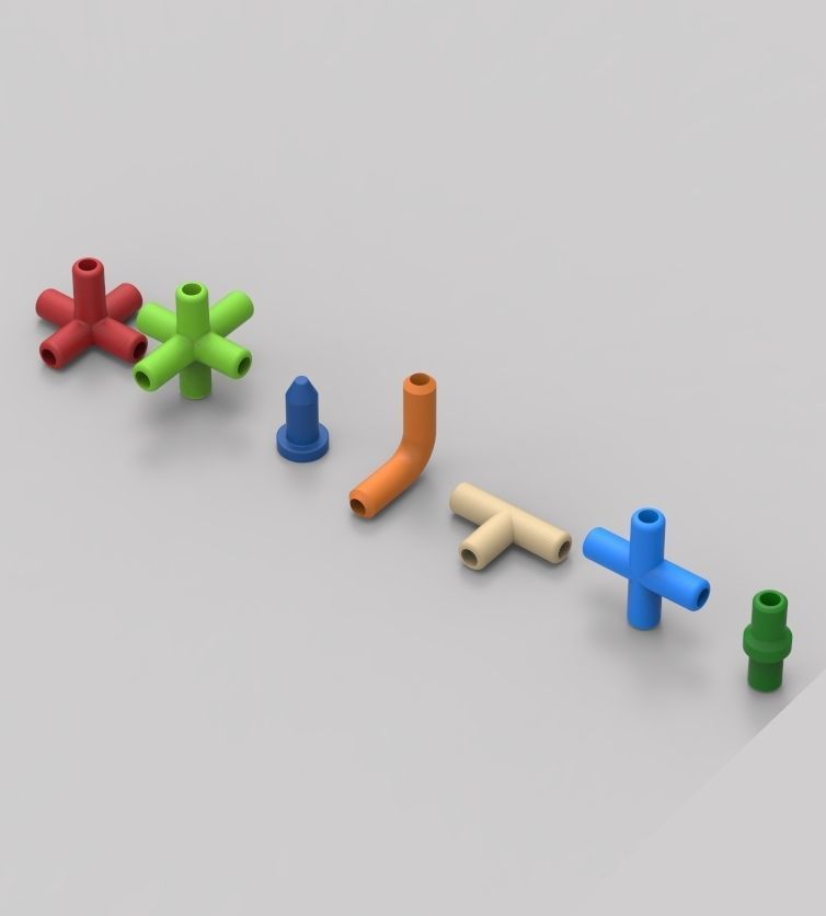 Aquarium Air Pipe All-In-One Connectors 3D print model_8