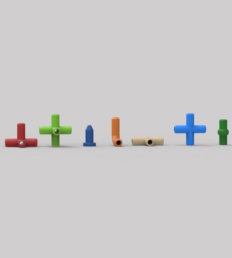 Aquarium Air Pipe All-In-One Connectors 3D print model_9