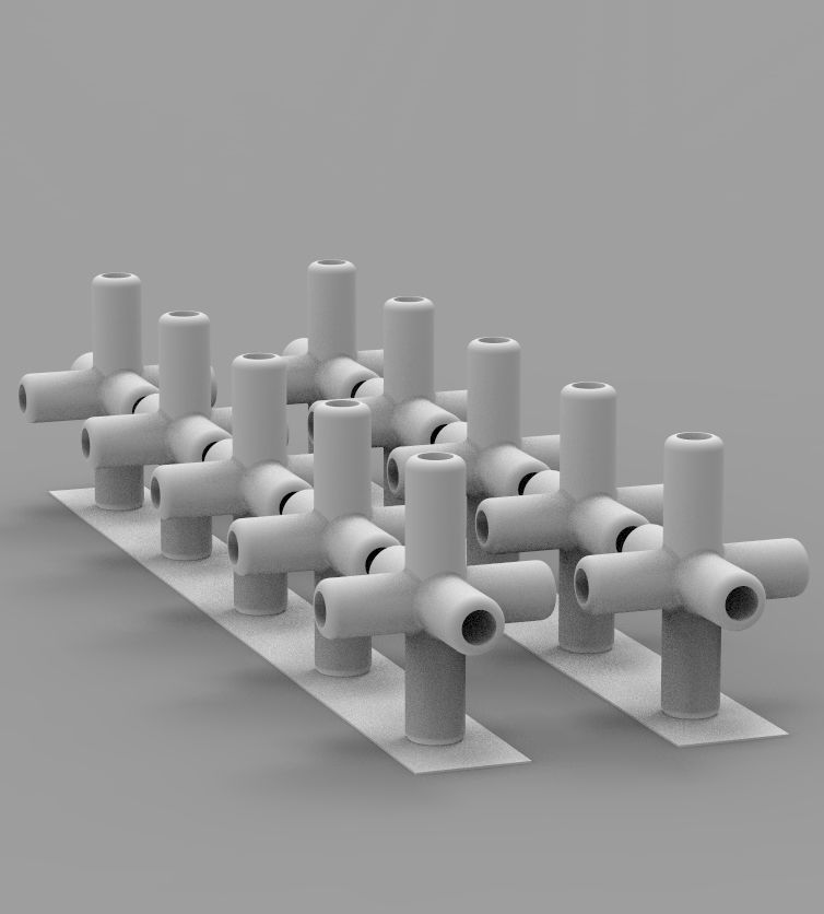 Aquarium Air Pipe All-In-One Connectors 3D print model_65