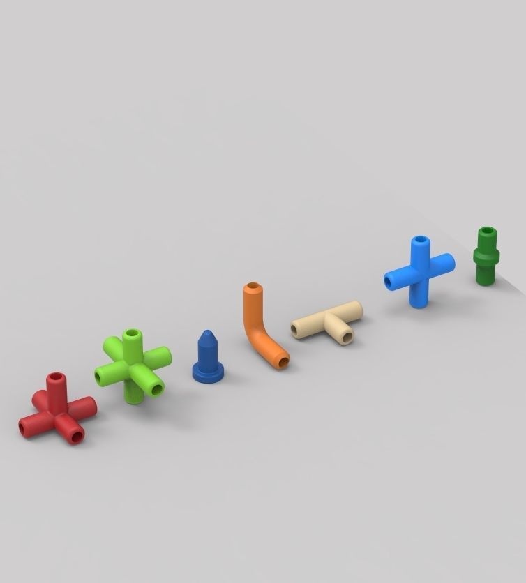 Aquarium Air Pipe All-In-One Connectors 3D print model_7