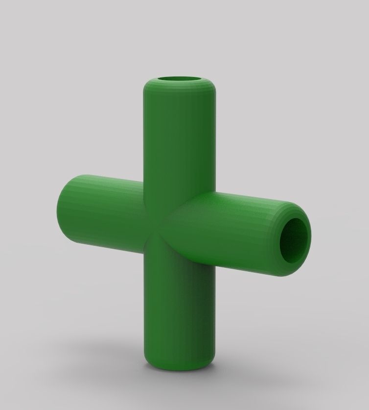 Aquarium Air Pipe All-In-One Connectors 3D print model_128