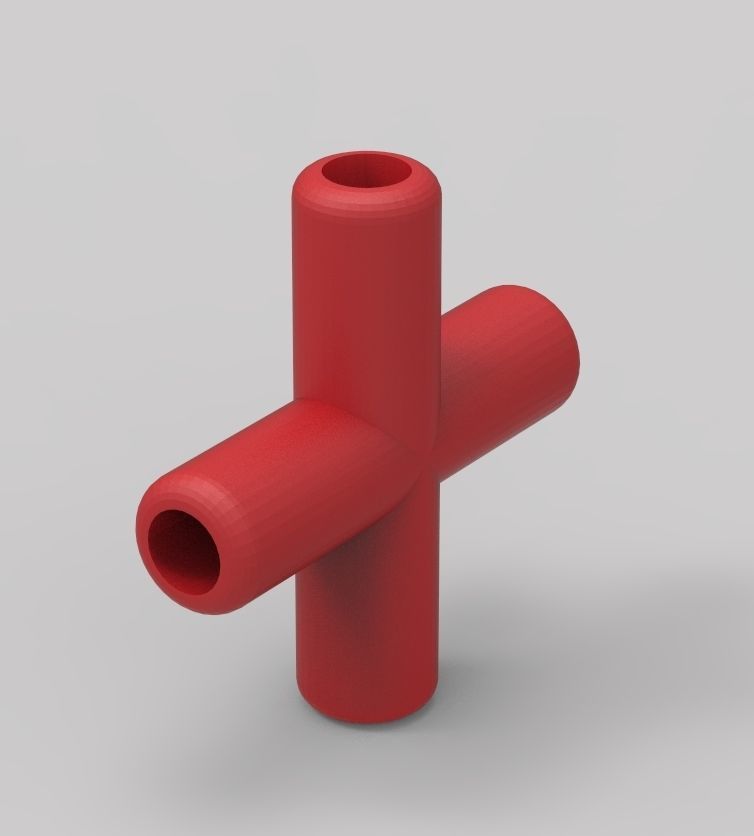 Aquarium Air Pipe All-In-One Connectors 3D print model_130