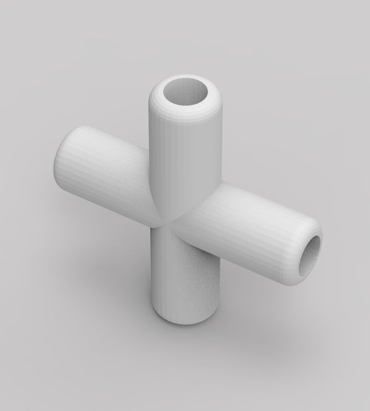 Aquarium Air Pipe All-In-One Connectors 3D print model_125