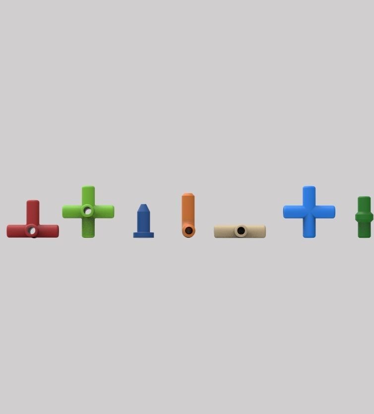 Aquarium Air Pipe All-In-One Connectors 3D print model_10