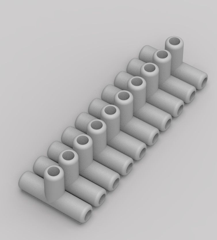 Aquarium Air Pipe All-In-One Connectors 3D print model_148