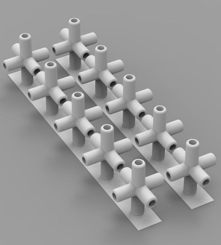 Aquarium Air Pipe All-In-One Connectors 3D print model_66