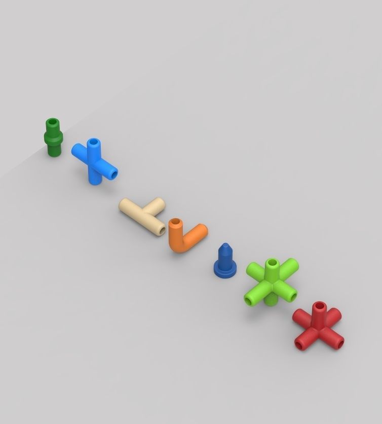 Aquarium Air Pipe All-In-One Connectors 3D print model_6