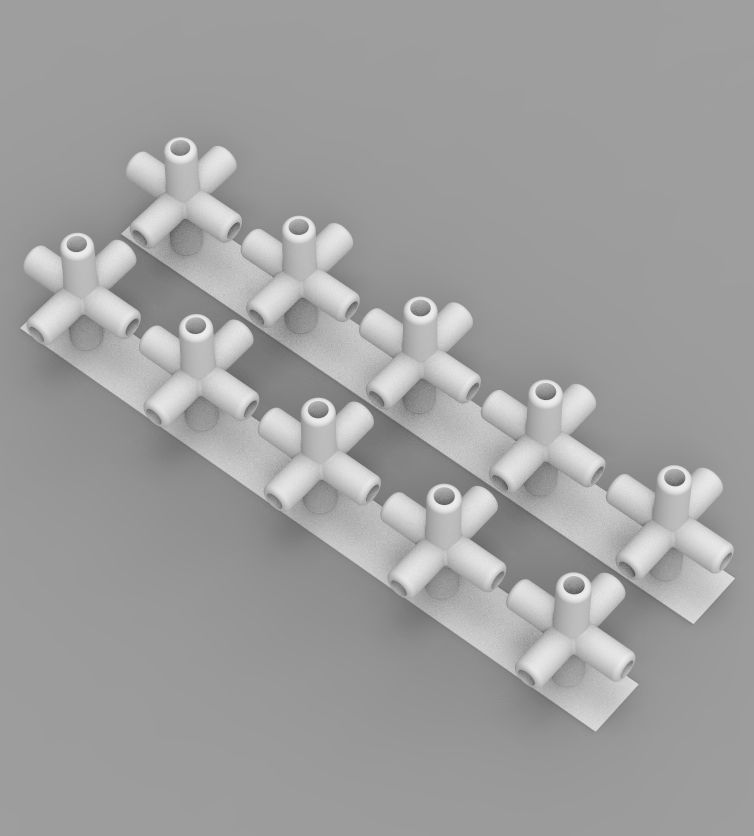 Aquarium Air Pipe All-In-One Connectors 3D print model_64