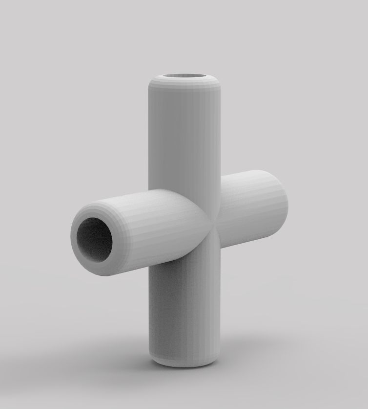 Aquarium Air Pipe All-In-One Connectors 3D print model_124