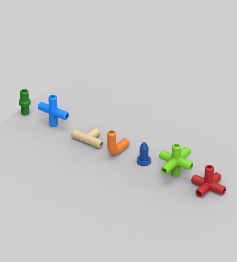 Aquarium Air Pipe All-In-One Connectors 3D print model_4