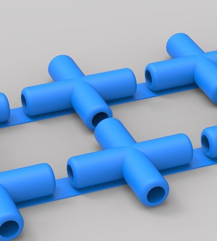 Aquarium Air Pipe All-In-One Connectors 3D print model_120