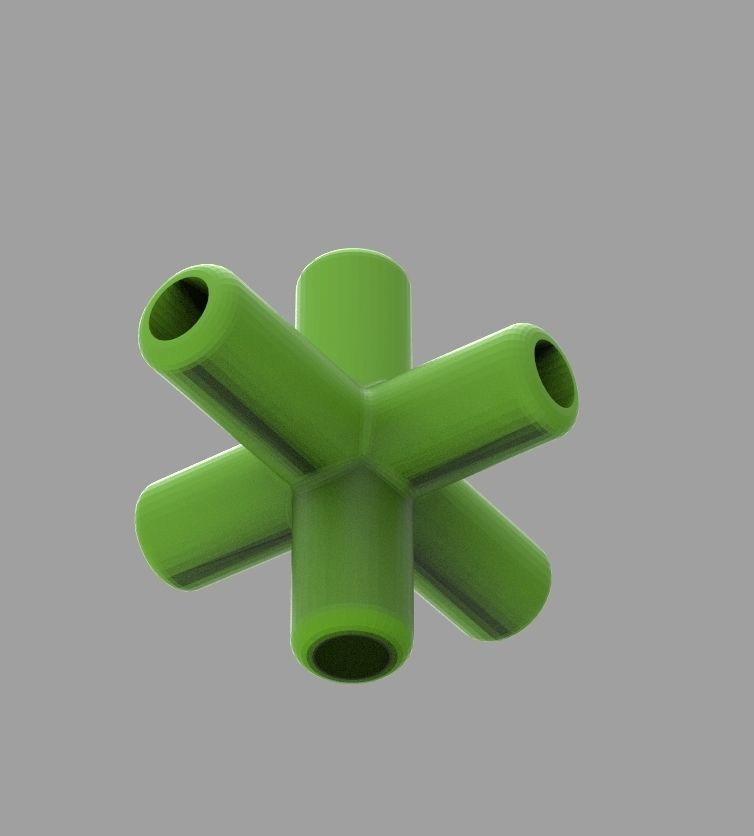 Aquarium Air Pipe All-In-One Connectors 3D print model_75