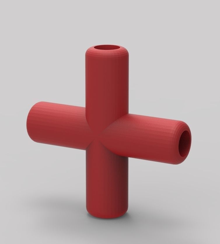 Aquarium Air Pipe All-In-One Connectors 3D print model_131