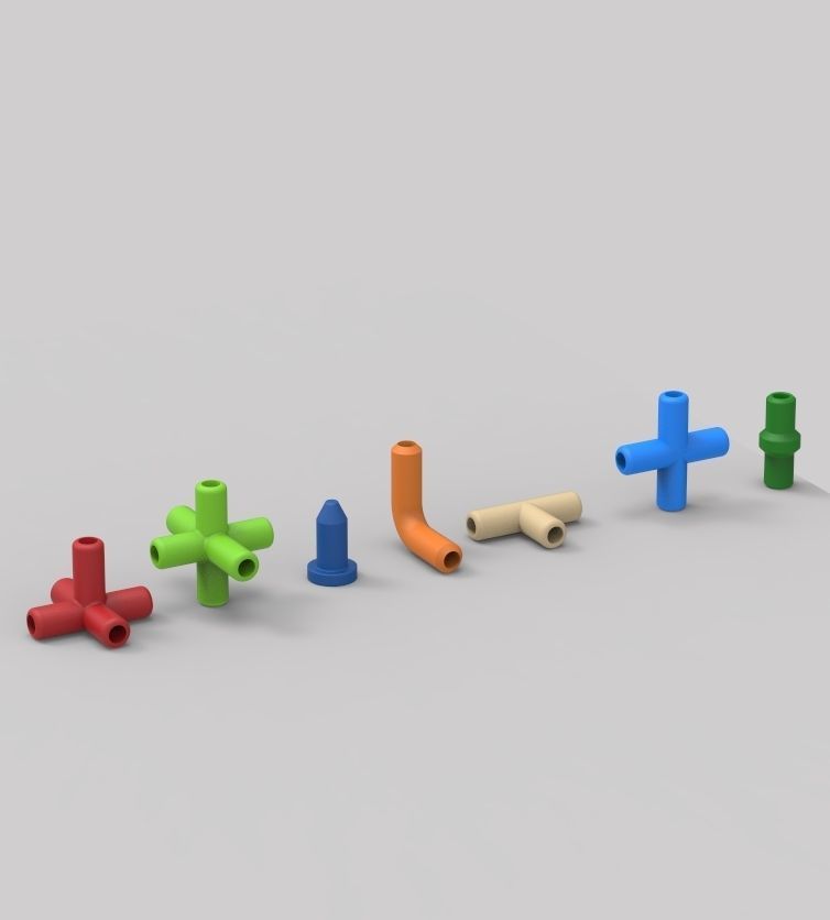 Aquarium Air Pipe All-In-One Connectors 3D print model_3