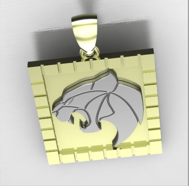 panther pendant 3D print model_2
