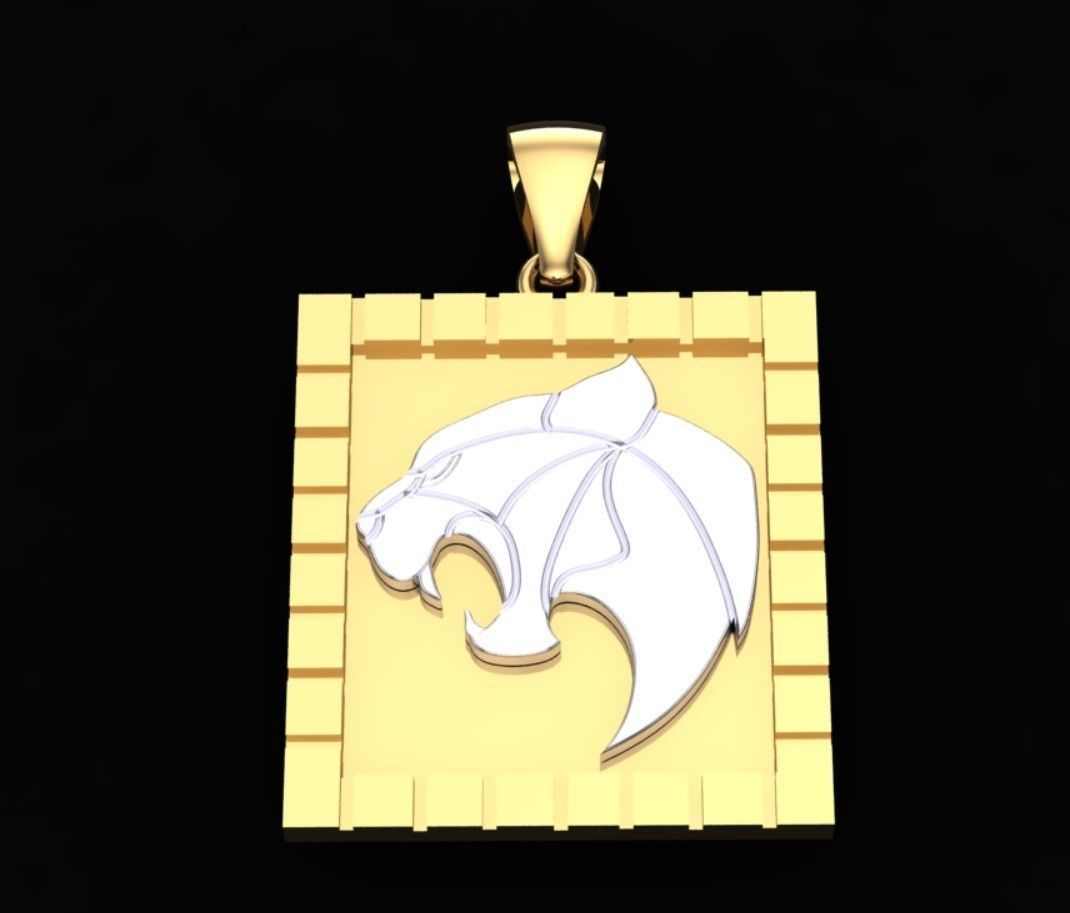 panther pendant 3D print model_3