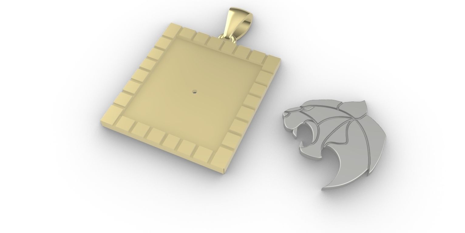 panther pendant 3D print model_5