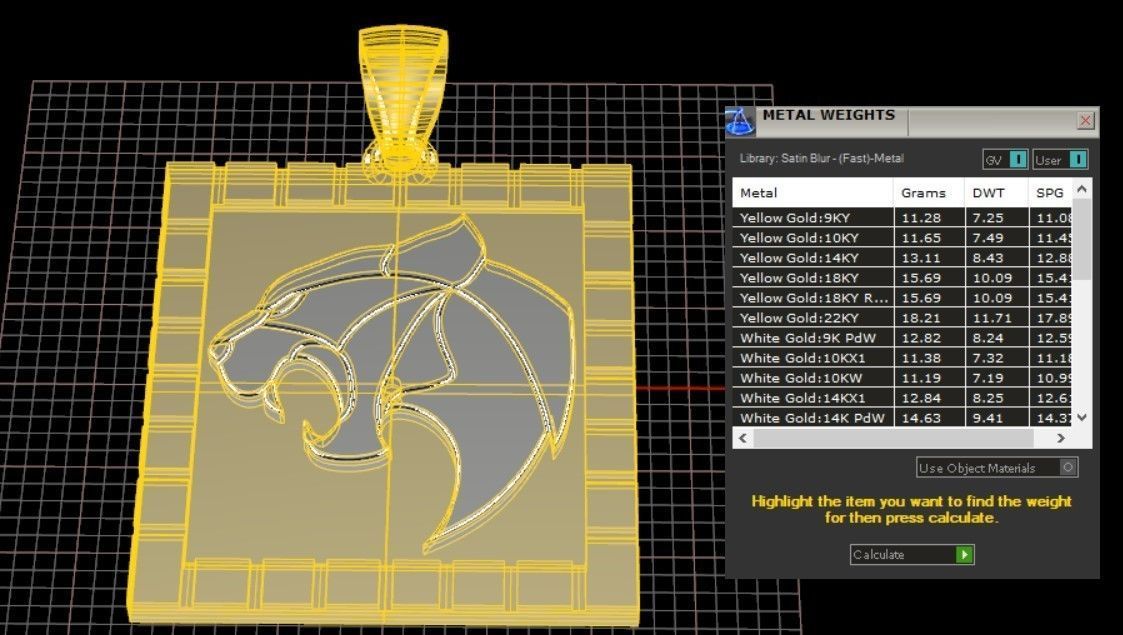 panther pendant 3D print model_6