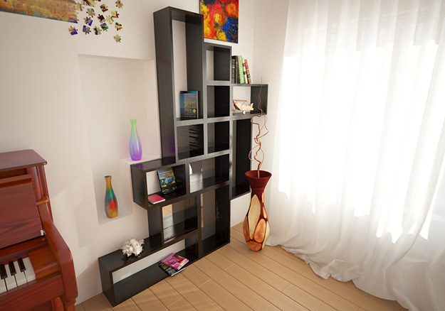 Piano with walls 3D model_5