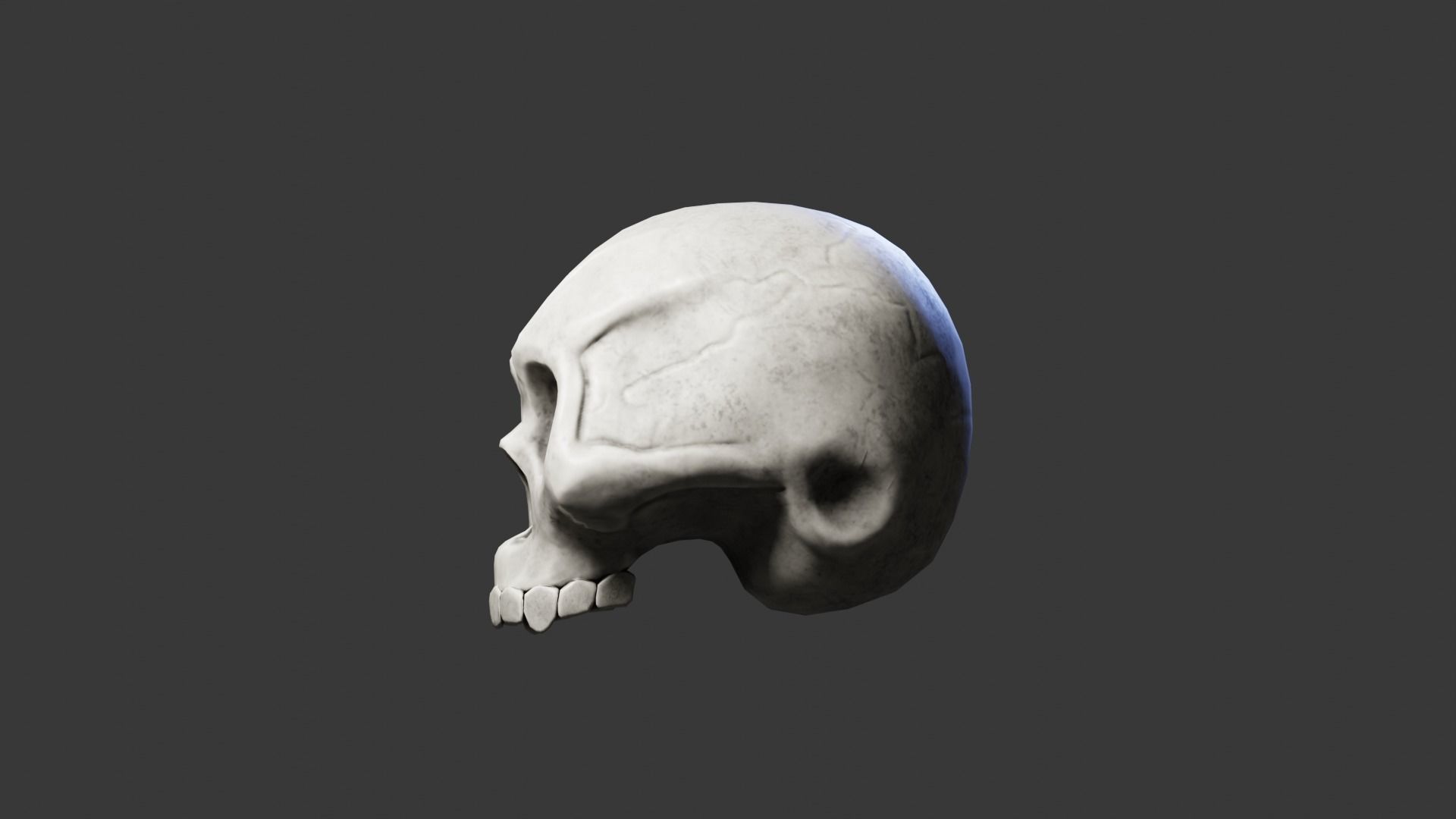 Game-Ready Skull Free low-poly 3D model_3