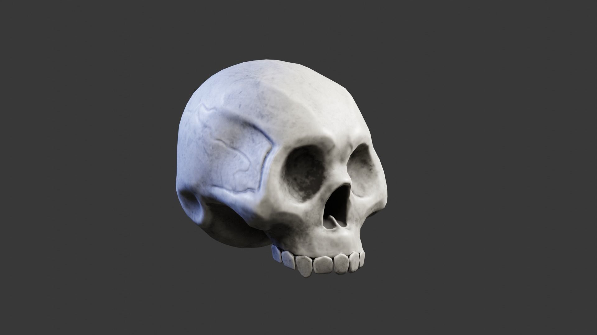 Game-Ready Skull Free low-poly 3D model_2