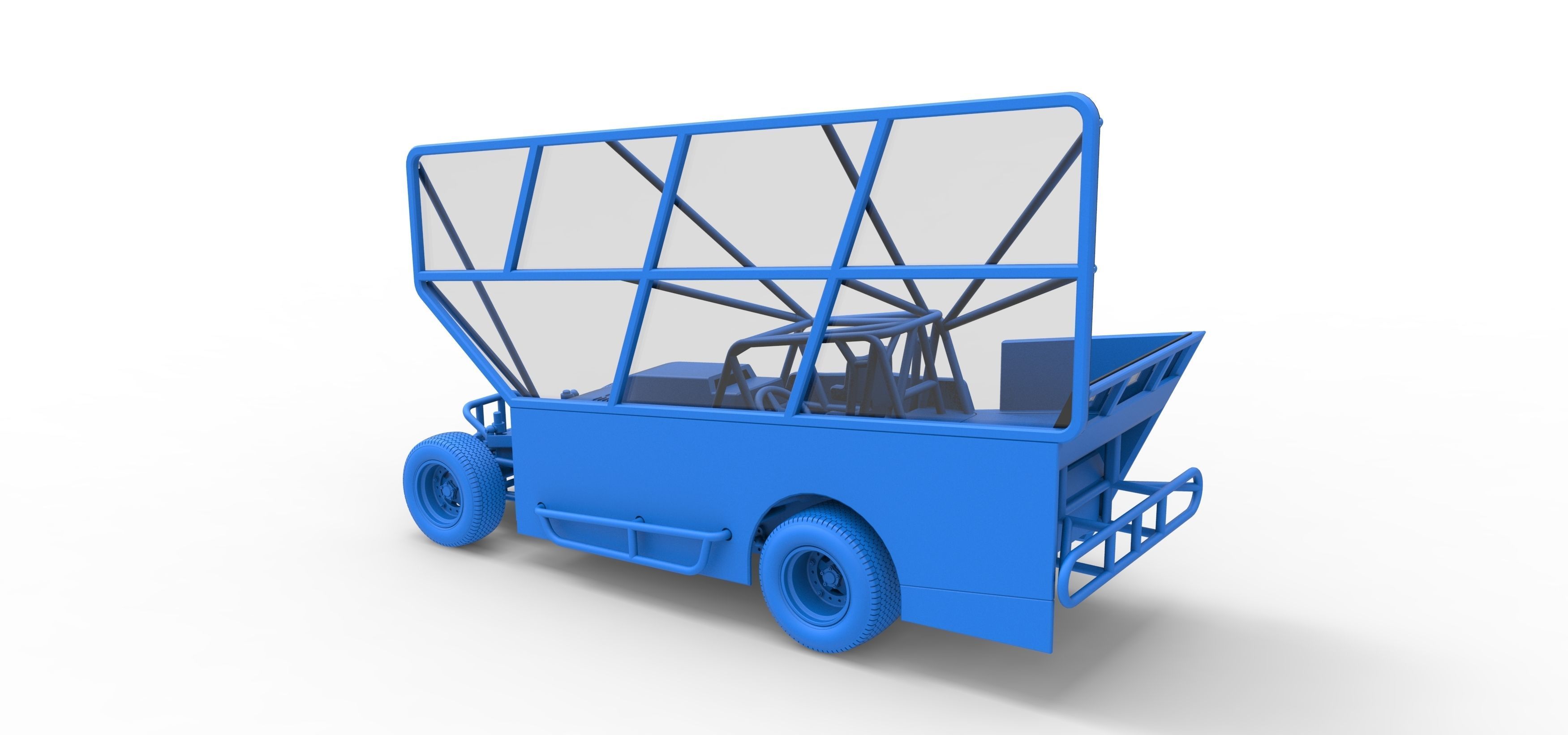 Northeast Dirt Modified stock car with side wing Scale 1 to 25 3D print model_39