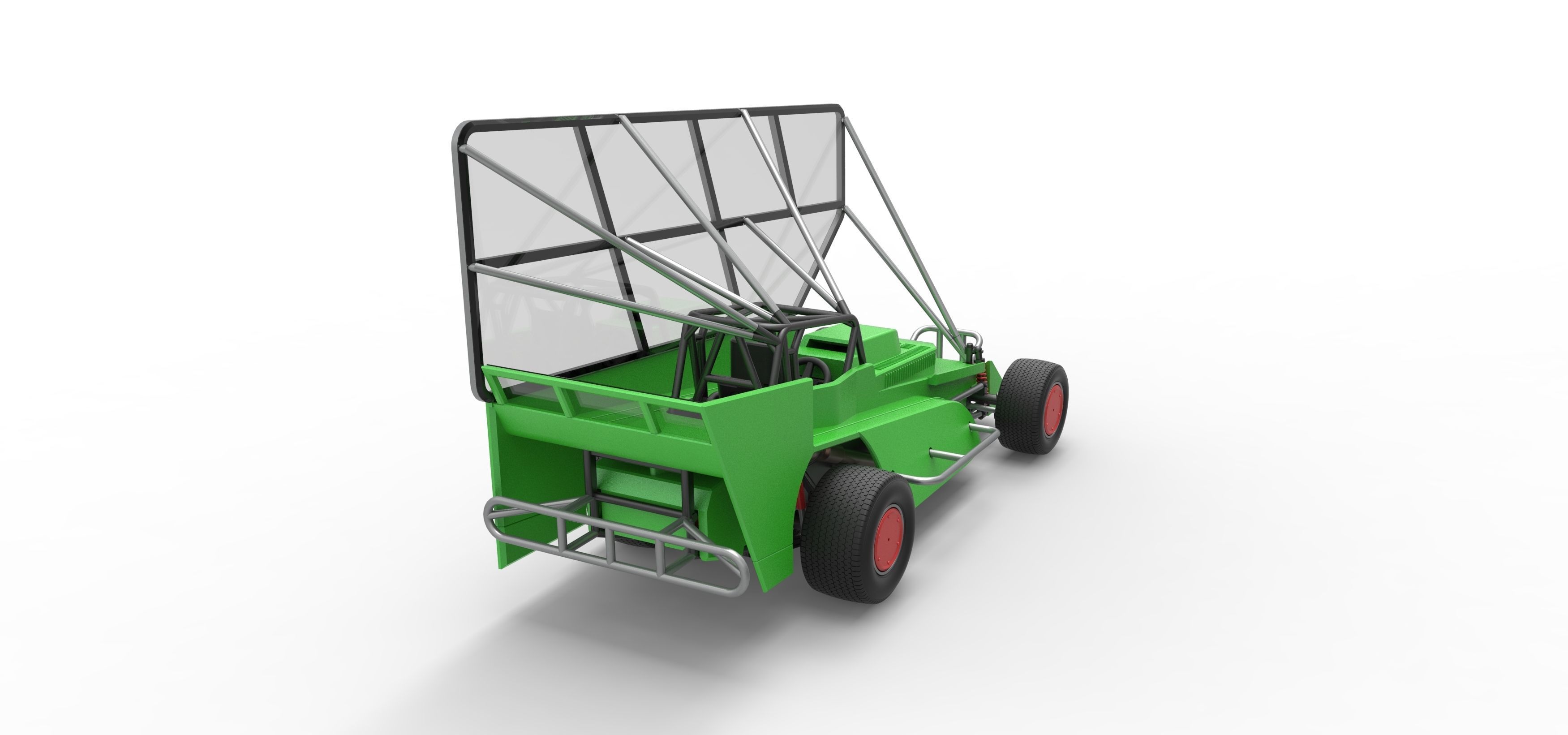 Northeast Dirt Modified stock car with side wing Scale 1 to 25 3D print model_18