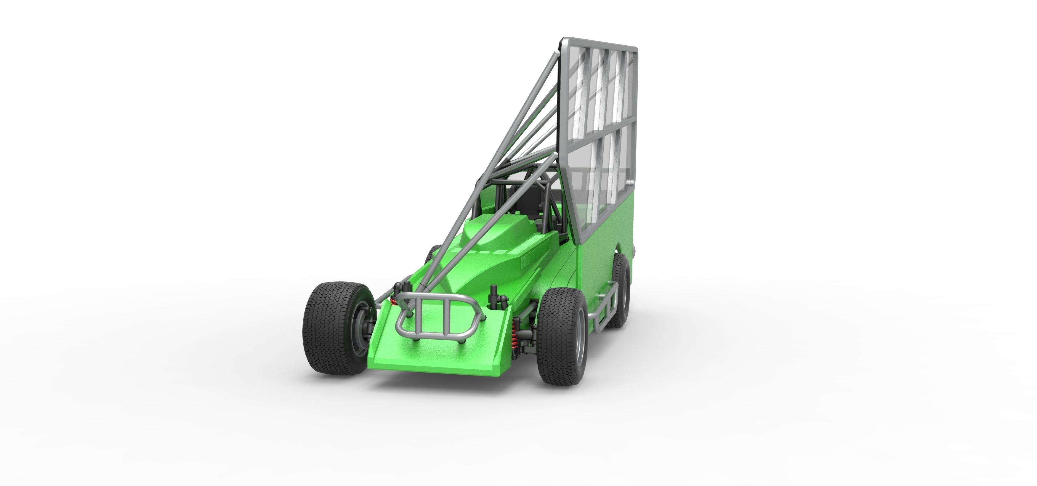 Northeast Dirt Modified stock car with side wing Scale 1 to 25 3D print model_5