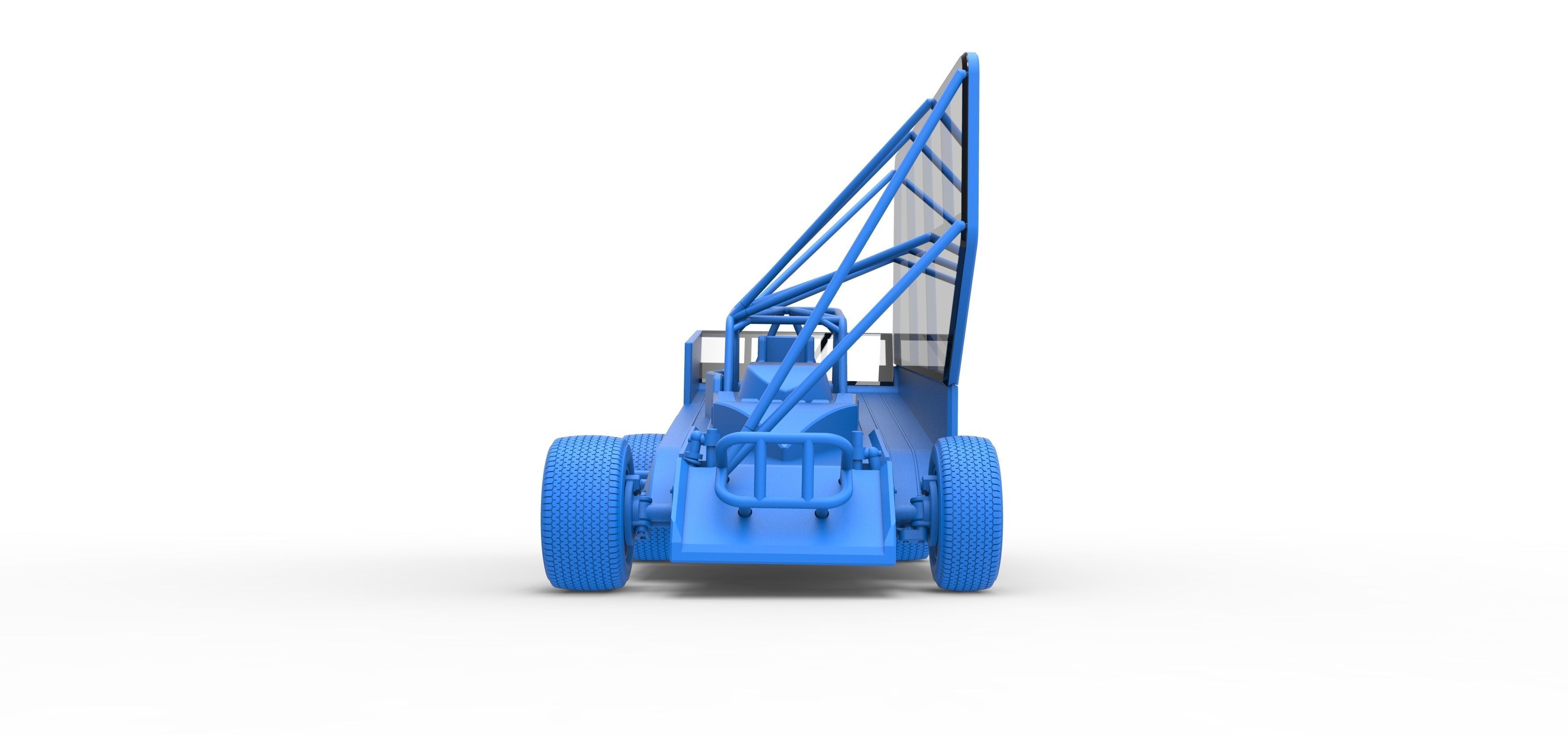 Northeast Dirt Modified stock car with side wing Scale 1 to 25 3D print model_34