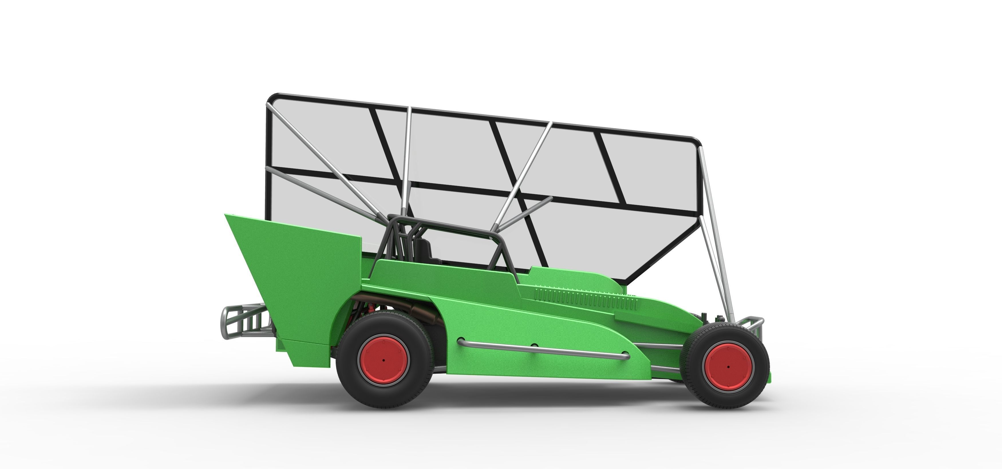 Northeast Dirt Modified stock car with side wing Scale 1 to 25 3D print model_22