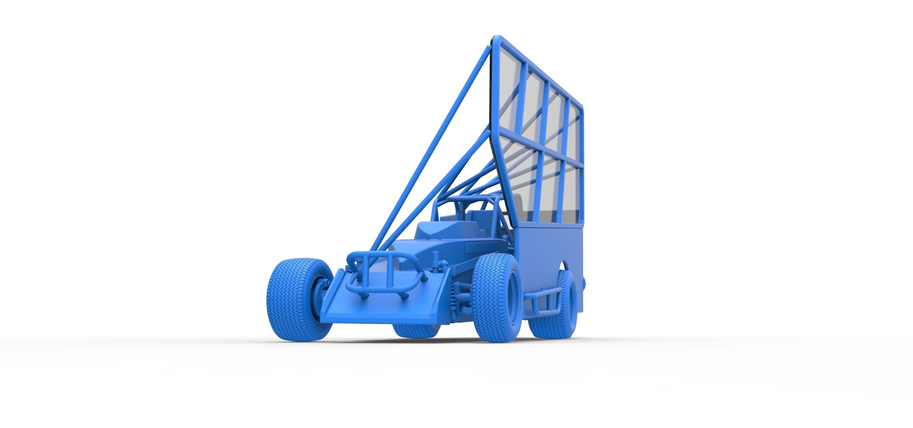 Northeast Dirt Modified stock car with side wing Scale 1 to 25 3D print model_33