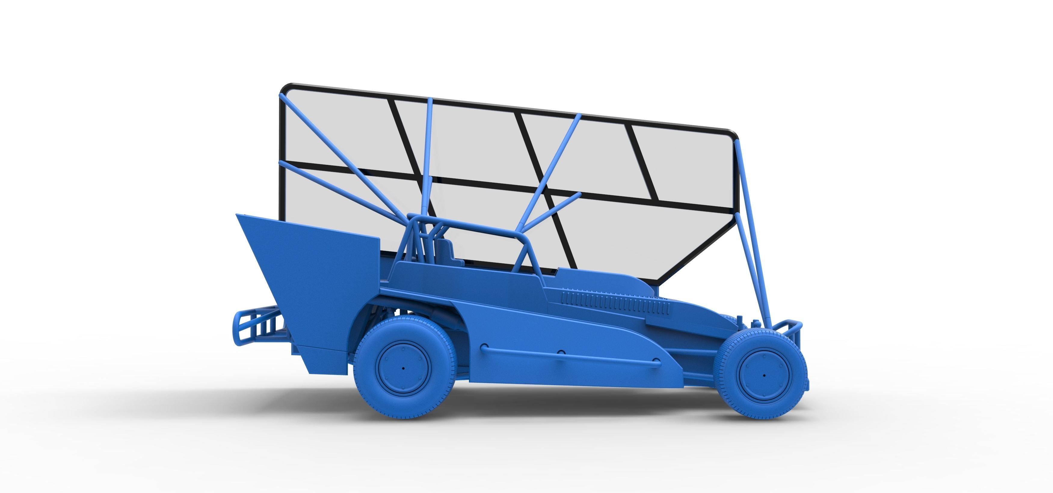 Northeast Dirt Modified stock car with side wing Scale 1 to 25 3D print model_49