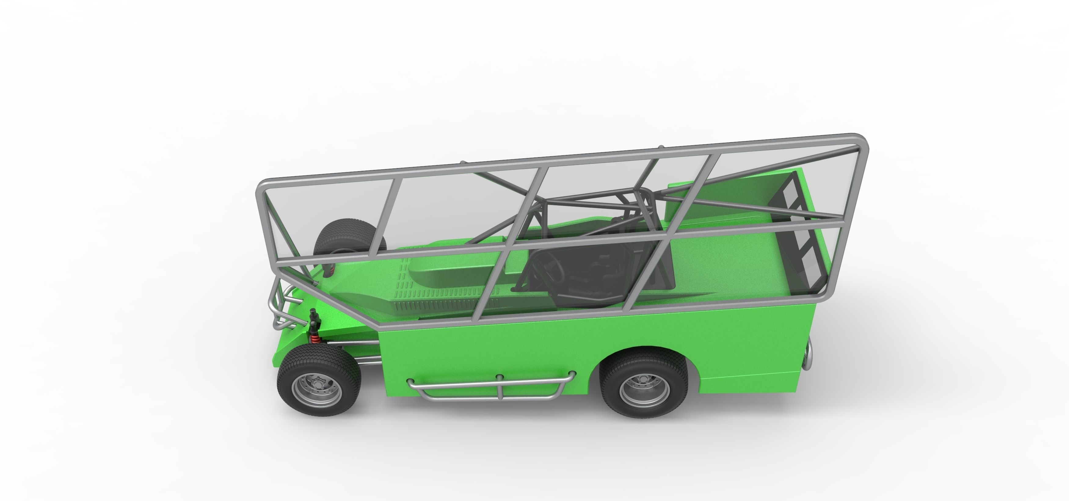 Northeast Dirt Modified stock car with side wing Scale 1 to 25 3D print model_10