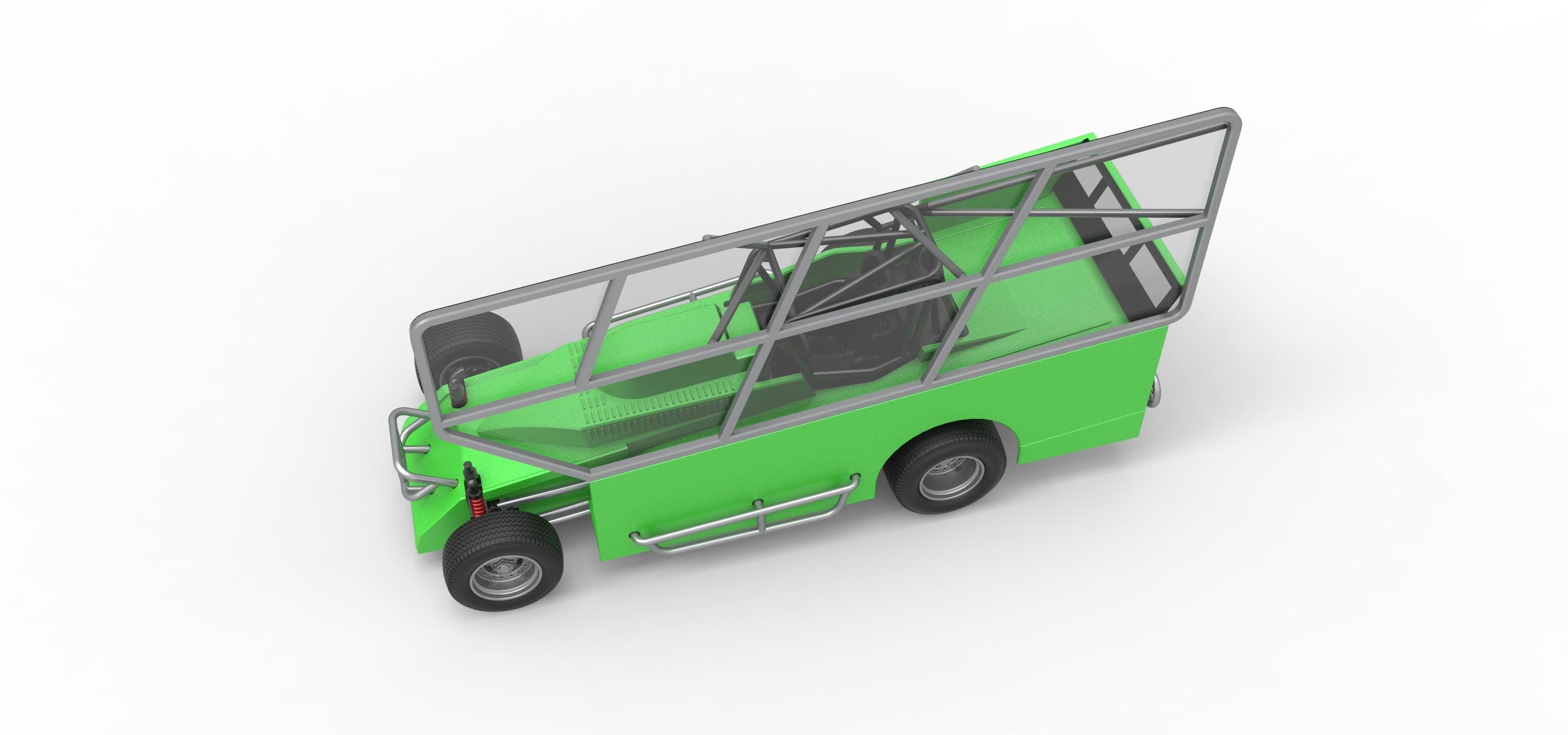 Northeast Dirt Modified stock car with side wing Scale 1 to 25 3D print model_4